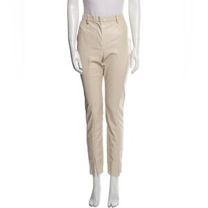 Jason Wu Pants Trousers Womens Size Medium M Beige Vegan Faux Leather
